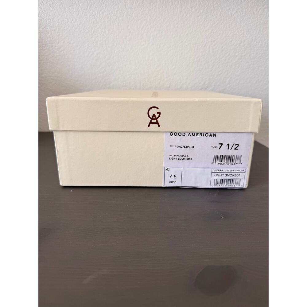 Good American | NIB Crystal "Cinder-F*cking-Rella "Pump Light Smoke Size 7.5 - Picture 14 of 14